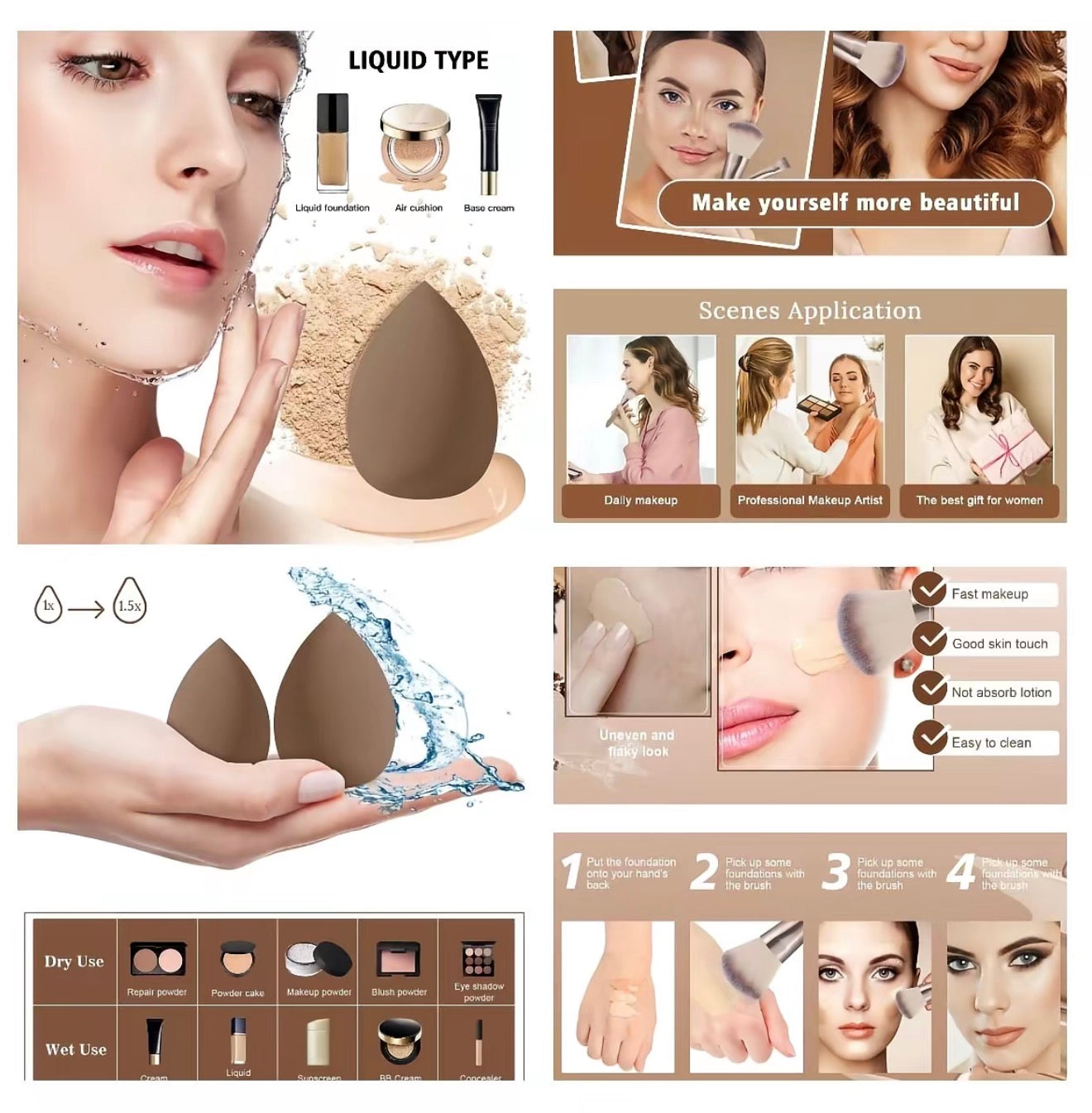 Professional Makeup Tool Set, 54pcs/set Cosmetic Brush & Sponge & Puff & Headband & Brush Cleaning Bowl Set, Multi-use Facial Makeup & Cleaning Accessories for Daily Use, Makeup Brush Kit, Face Brush Set, Makeup Brushes Kits, Multifunctional Makeup Tools