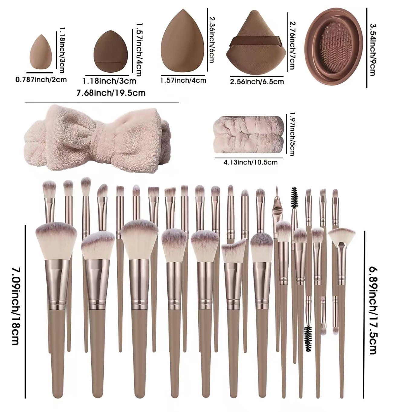 Professional Makeup Tool Set, 54pcs/set Cosmetic Brush & Sponge & Puff & Headband & Brush Cleaning Bowl Set, Multi-use Facial Makeup & Cleaning Accessories for Daily Use, Makeup Brush Kit, Face Brush Set, Makeup Brushes Kits, Multifunctional Makeup Tools