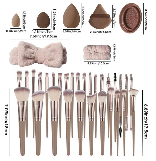 Professional Makeup Tool Set, 54pcs/set Cosmetic Brush & Sponge & Puff & Headband & Brush Cleaning Bowl Set, Multi-use Facial Makeup & Cleaning Accessories for Daily Use, Makeup Brush Kit, Face Brush Set, Makeup Brushes Kits, Multifunctional Makeup Tools